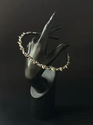 Headband with spikes, silver
