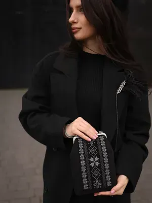 Сумочка еко-замша "Оберіг" чорна, мала