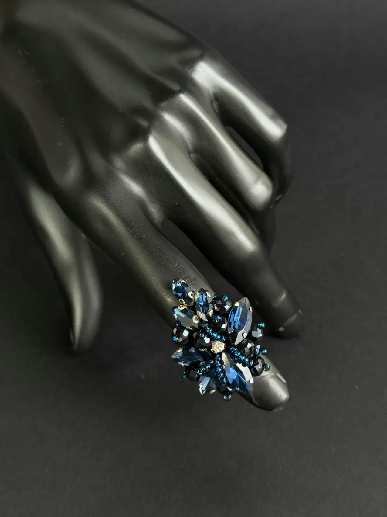 Bague "Catherine", bleu foncé