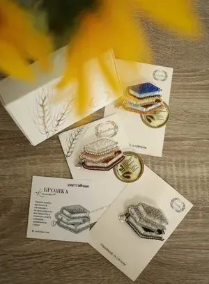 Комплект з трьох брошок "Книжки"