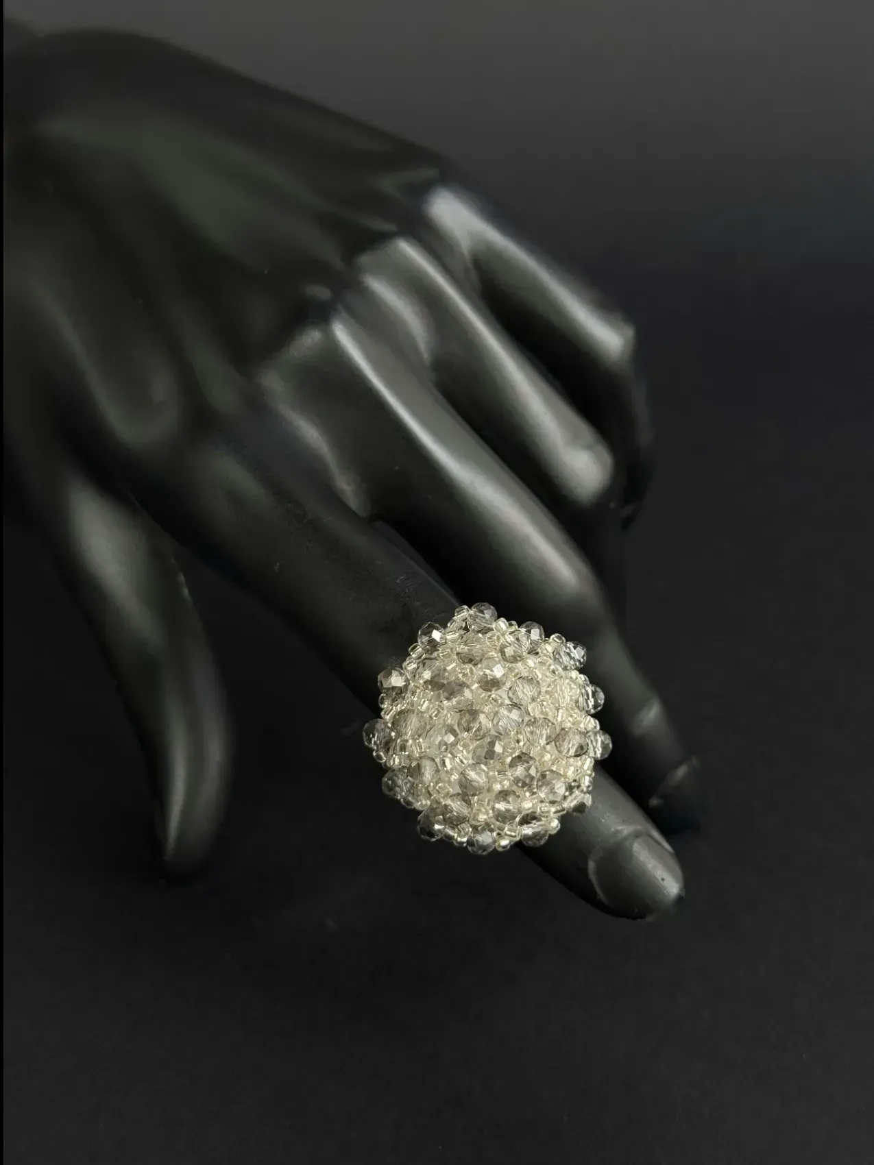 Bague à vers, argentée