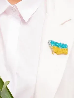 Брошка "Прапор України" жовто-блакитна
