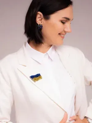 Брошка "Прапор України" синьо-жовта — photo 3