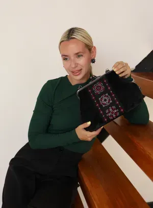 Sac "Foi. Espoir. Amour" en velours — Photo 3