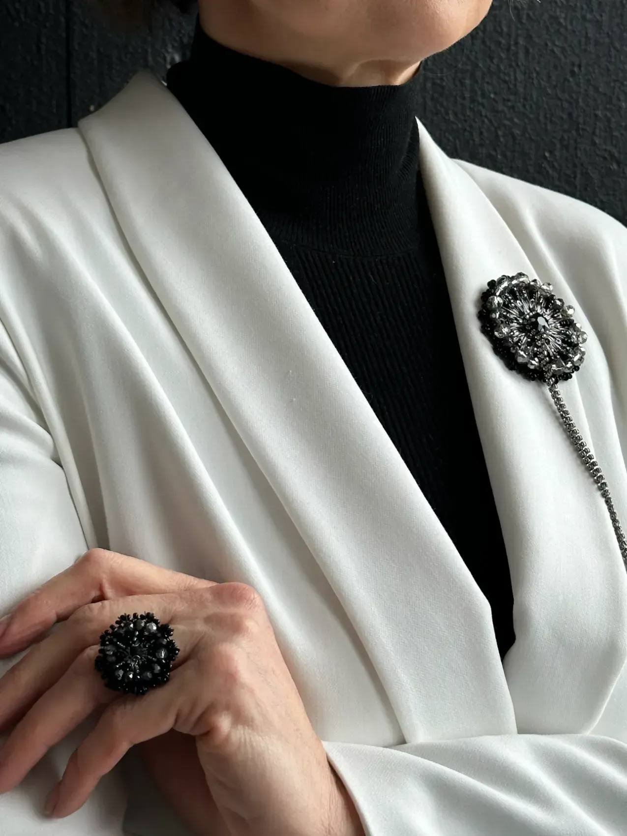 Bague "Pissenlit", noir