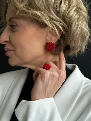 Ensemble Boucles d'oreilles + bague «Viorne»
