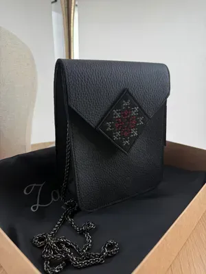 Leather Bag with Chevron
