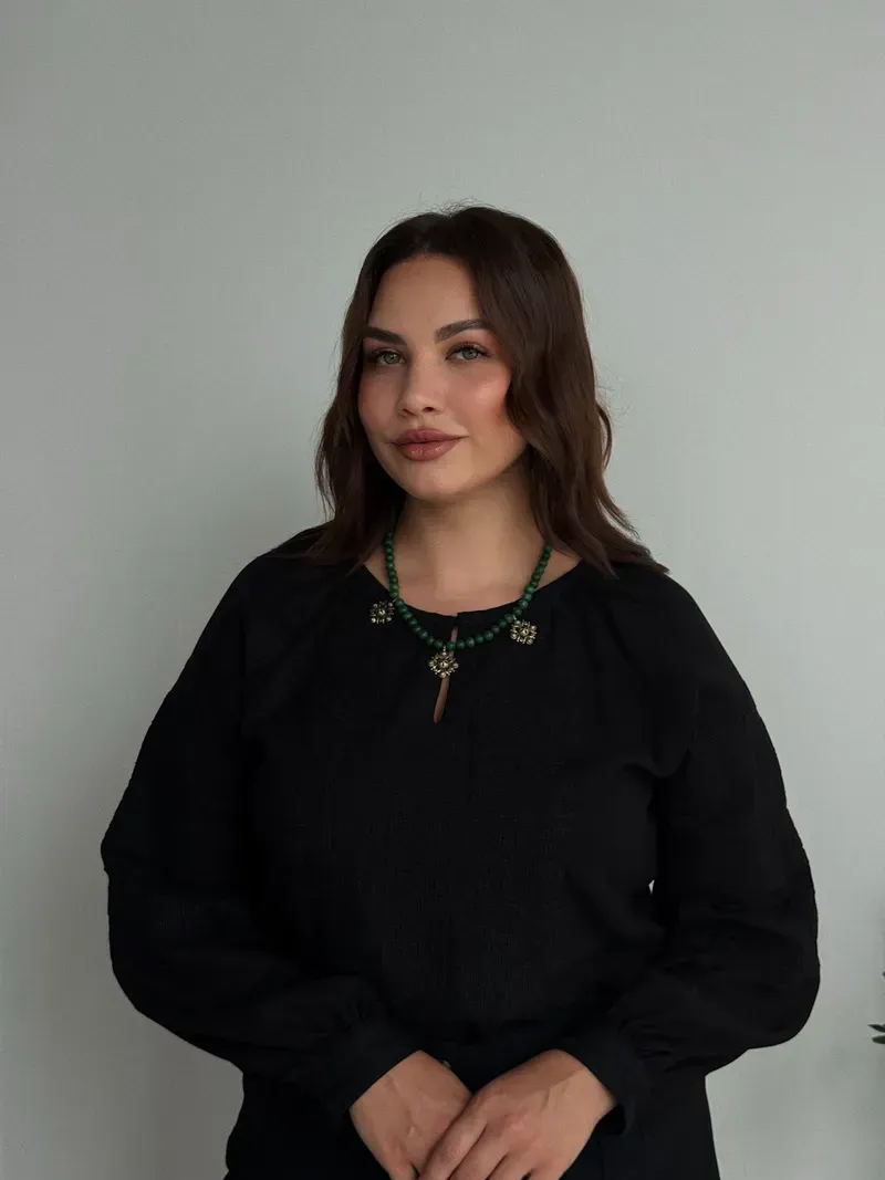 Намисто із трьома зґардами з малахіту — Намиста та чокери