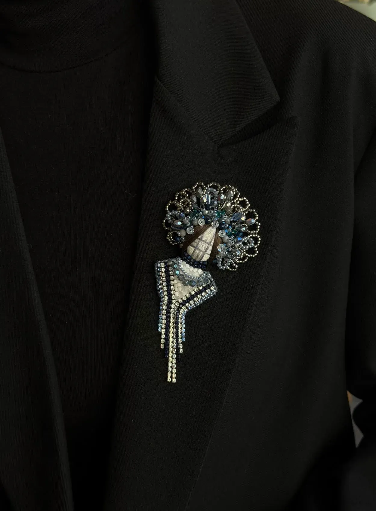 Broche motanka transformable "Cristalline" (mini)