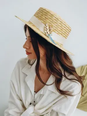 Straw hat with wheat ear