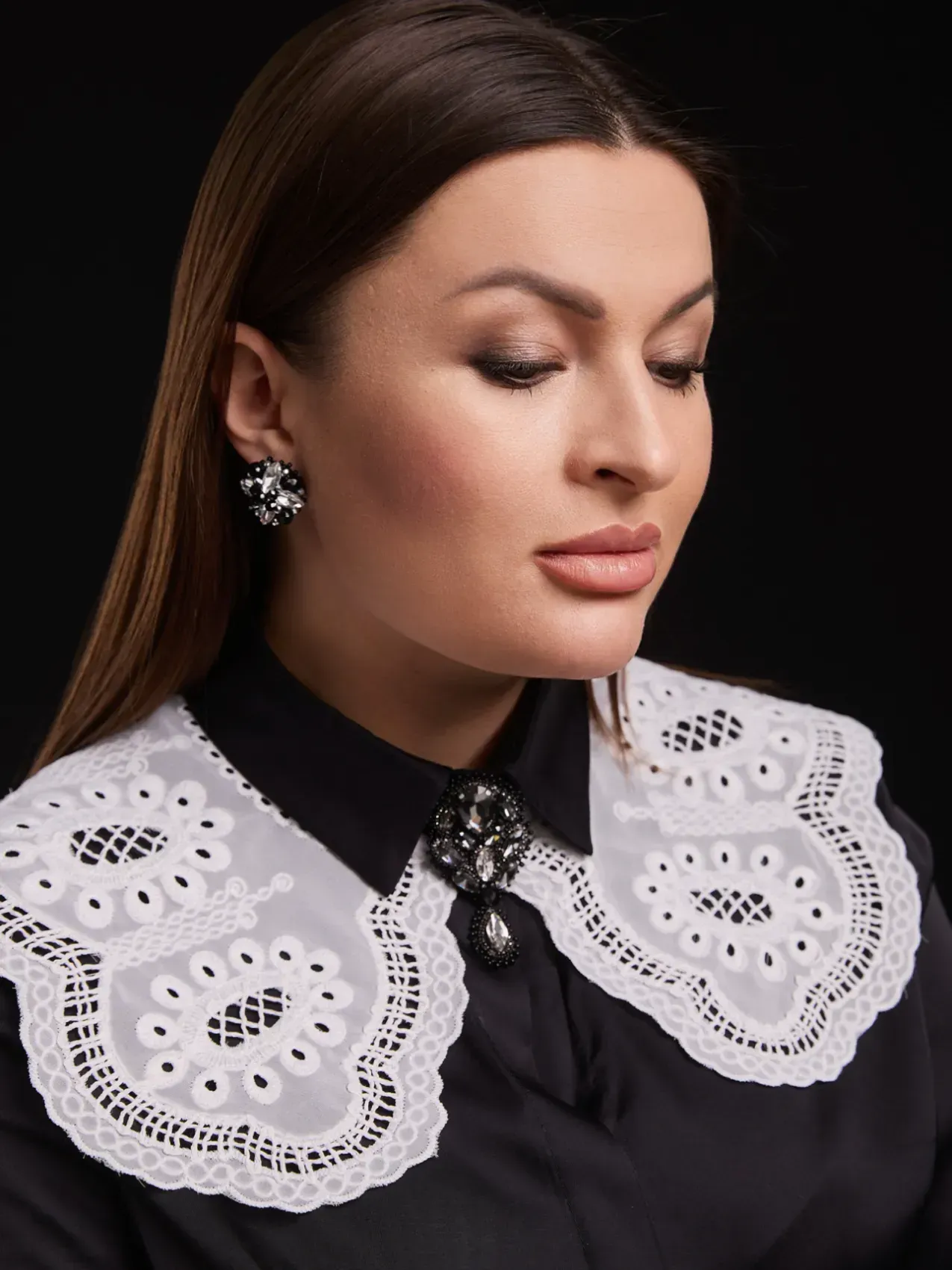 Комірець шифоновий білий — photo 2