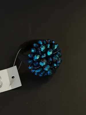 Hair Scrunchie, blue metallic