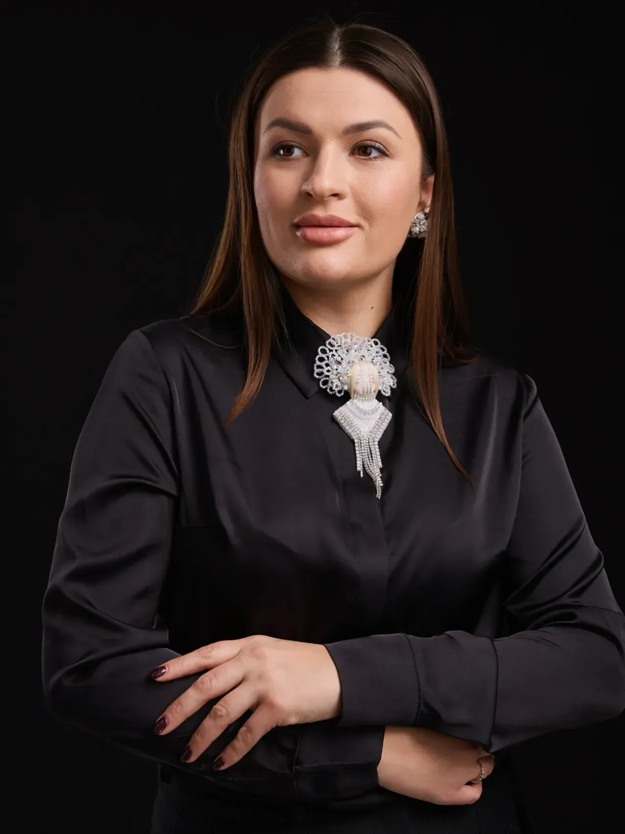 Сорочка шовк Армані, чорна — Сорочки