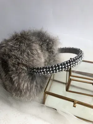 Brown earrings with silver beads