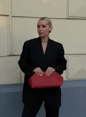 Сумка-багет "Frame" у червоному кольорі — photo 2
