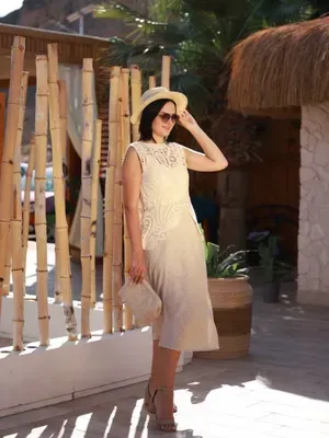 Macrame Top , cream
