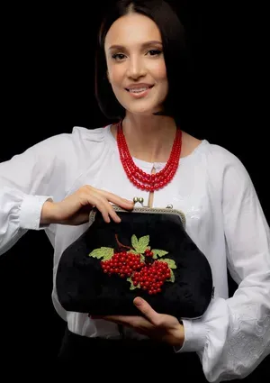 Сумочка "Калина" з намистинами, велика — photo 4