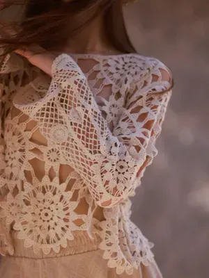 Кофтинка макраме, молочна — Фото 2