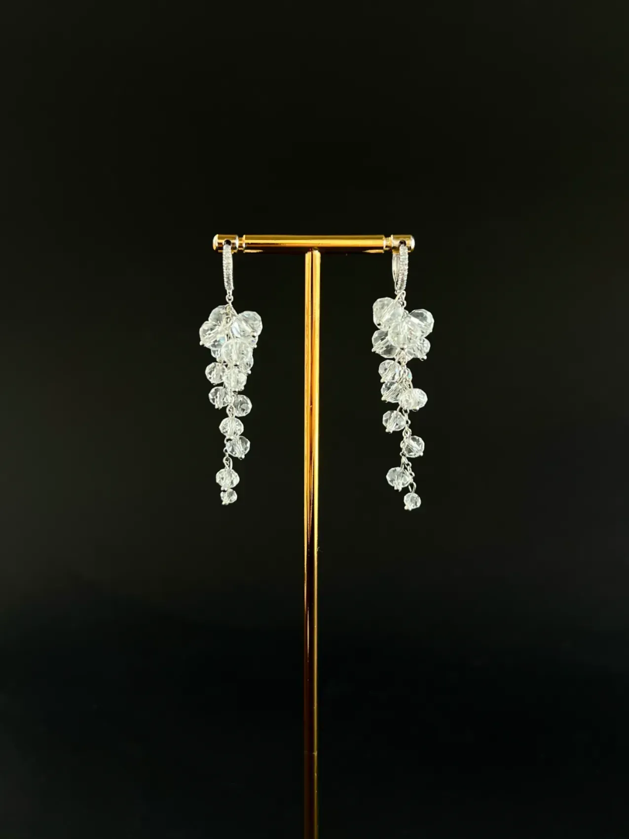 Boucles d'oreilles en grappe courtes , transparents