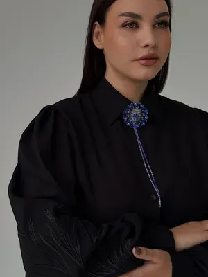Брошка "Кульбаба", синя