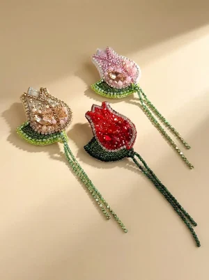 Set of Three Brooches "Tulip" — Photo 2