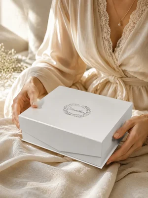 Branded Magnetic Box with Zarmilka Logo, white