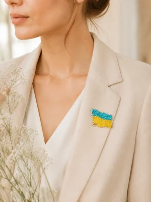 Брошка "Прапор України" жовто-блакитна — photo 1