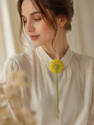 Брошка «Кульбабка», жовта — photo 1