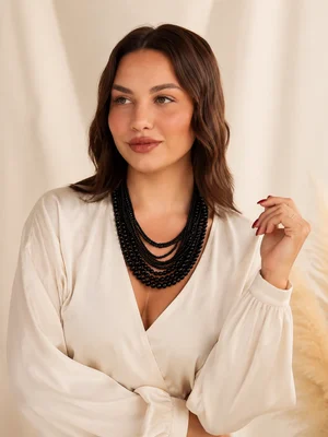 Collier d'agate noire
