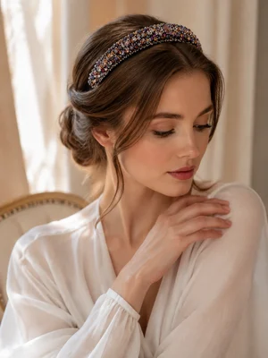 Szeroka opaska "Alexandra", fioletowo-zwiędła