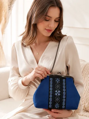 Sac en Velours Bleu "Obereh"