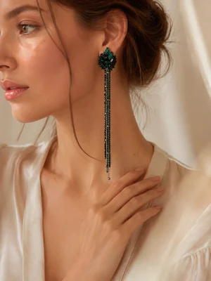Сережки "Mucha", зелені — photo 1