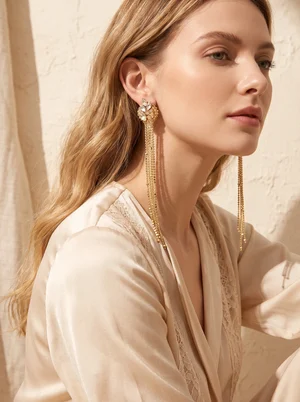 Boucles d'oreilles "Mucha", or