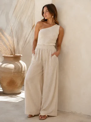 Linen pants, beige