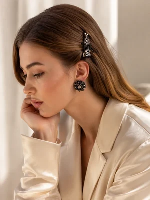 Hair Clip «Charlotte», grey
